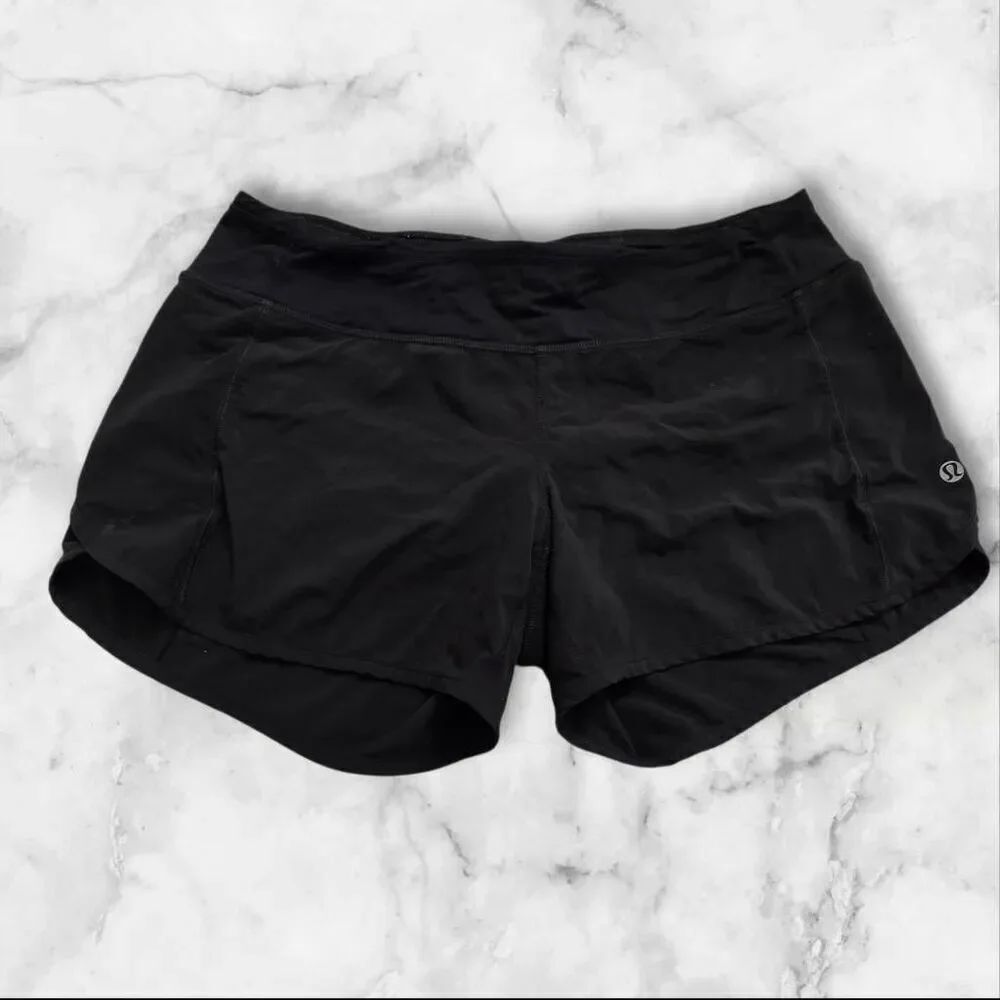 Lululemon Size 6 Black Run Times Shorts